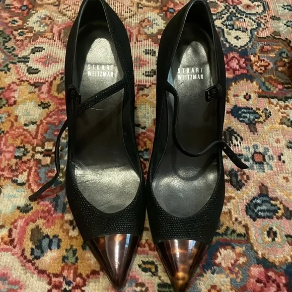 Stuart Weitzman heels with wood look toes! - Picture 4 of 8